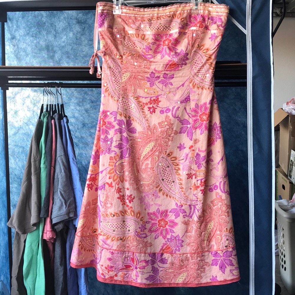 Strapless Summer Dress, Coral - Creamsicle